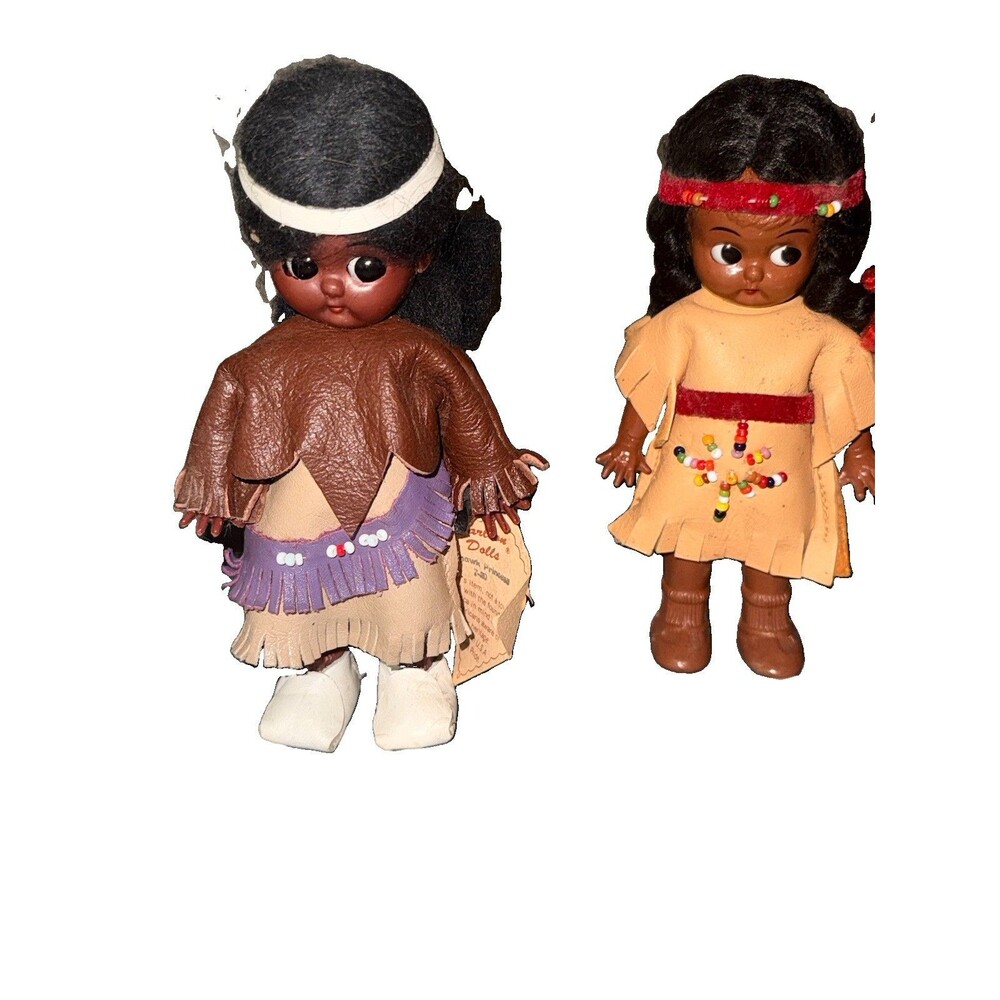 Vintage Native American Side Glancing Plastic Dolls 5